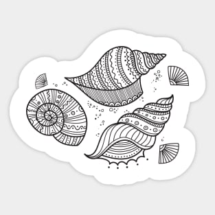 Black shells in ethnic Boho style Sticker